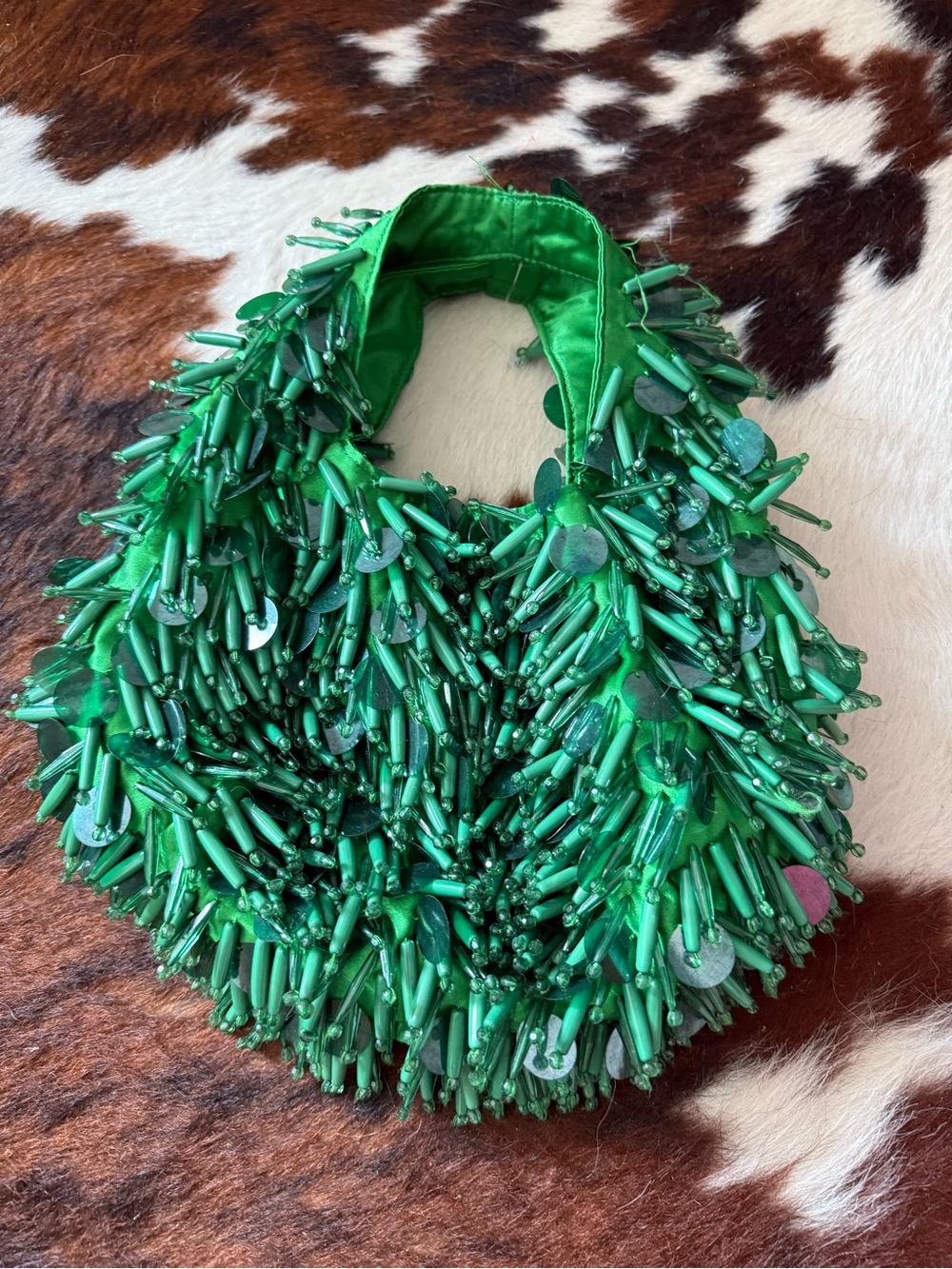 Rare Zara Green Beaded Bag